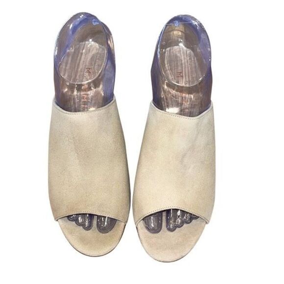 M. Gemi Womens The Noto Suede Slip On Block Heel Mule Sandals Cream Size (38) 7. - Picture 2 of 8